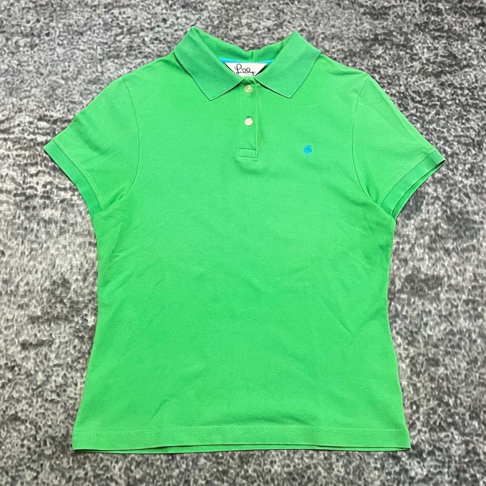 Lilly Pulitzer Green Polo Top with Blue Logo